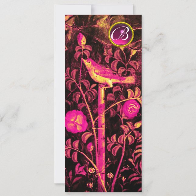 NIGHTINGALE, ROSE MONOGRAM, Pink Black Program Einladung (Vorderseite)