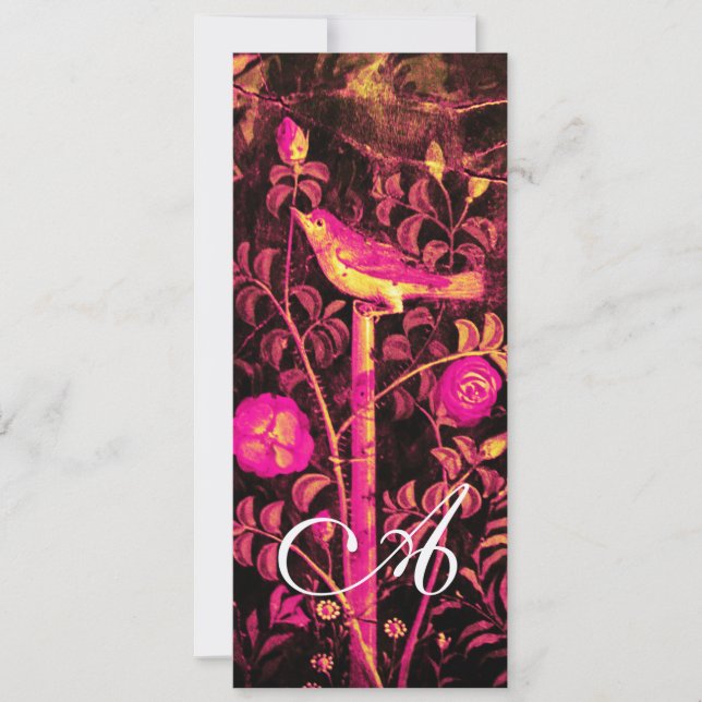 NIGHTINGALE UND ROSE MONOGRAMM, Roter Schwarzer Ch Einladung (Vorderseite)