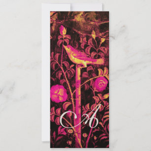 NIGHTINGALE UND ROSE MONOGRAMM, Roter Schwarzer Ch Einladung