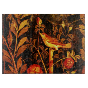 NIGHTINGALL MIT ROSEN, Rot, Schwarz Gelb Schneidebrett
