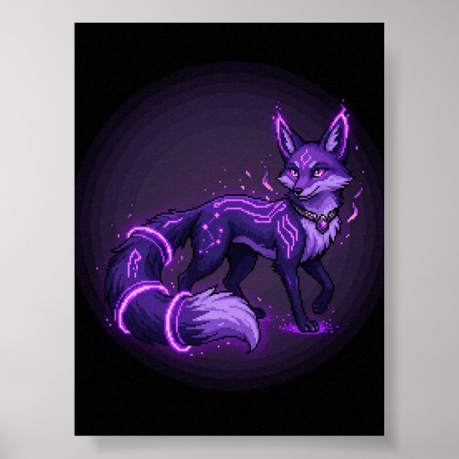 Nightlumen Violetter Fuchsgeist Fantasy Leinwand Poster (Vorne)