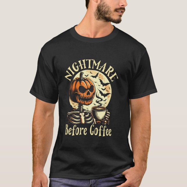 Nightmare Before Coffee Christmas Skeleton Funny H T-Shirt (Vorderseite)
