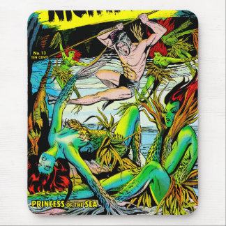 Nightmare Sea Mermaid Princess Vintage Comicen Mousepad