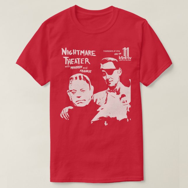 Nightmare Theater mit Warren Frankie Seattle Horr T-Shirt (Design vorne)