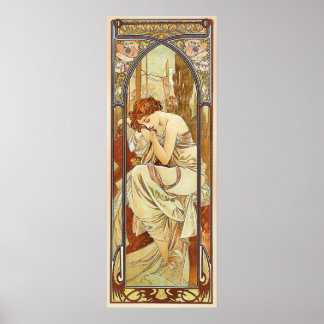 Night's Rest Vintage Nouveau von Alphonse Mucha Poster