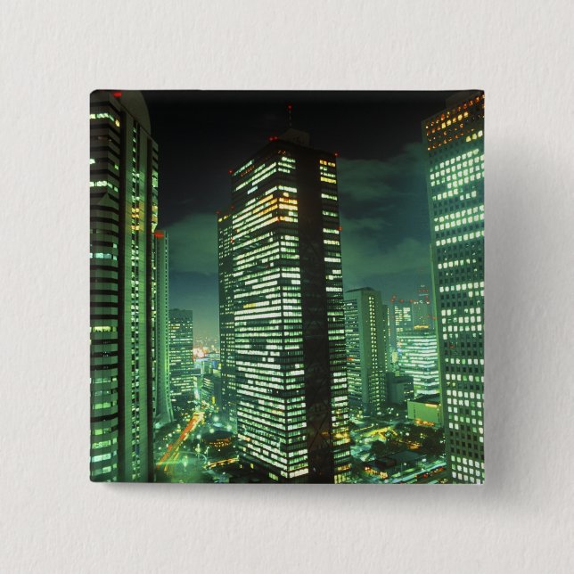 Nightscape, Shinjuku, Tokio, Japan Button (Vorderseite)