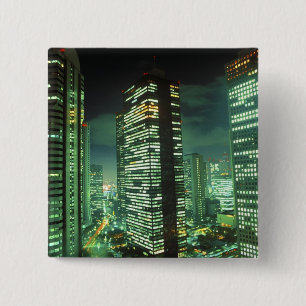 Nightscape, Shinjuku, Tokio, Japan Button