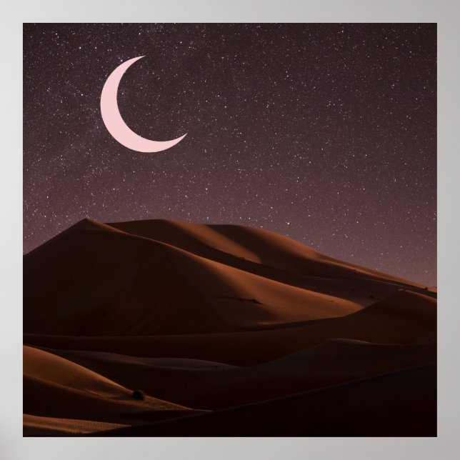 Nighttime Desert Half Moon Poster (Vorne)
