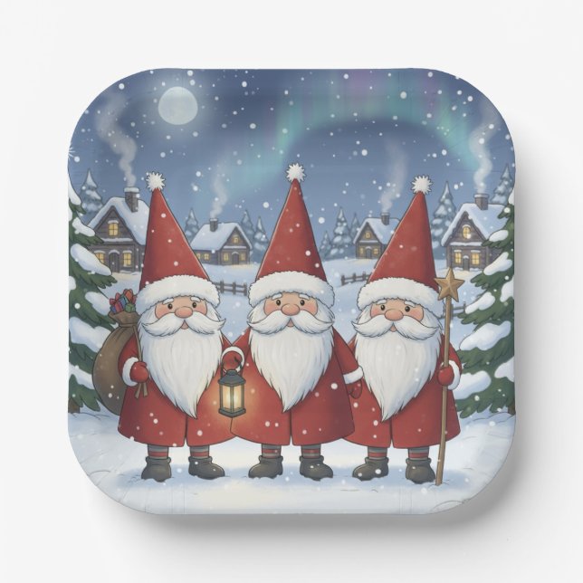Nighttime Norway Nisse, Paper Plates Pappteller (Vorderseite)
