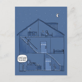 Nighttime Parenting Postcard Postkarte