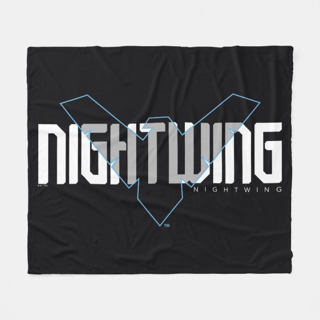 Nightwing Hi-Tech Name Grafik Fleecedecke (Vorderseite (Horizontal))