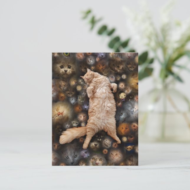 Nighty Kitty Cat, Postkarte (Stehend Vorderseite)