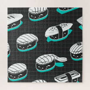 Nigiri Sushi Vintage-Skizzenmuster Puzzle