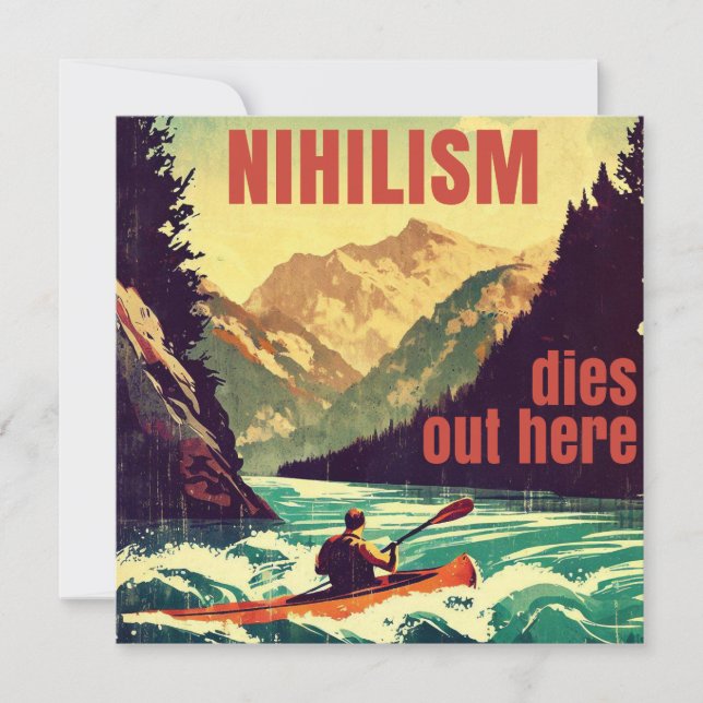 Nihilismus stirbt hier am Kajak (Vorderseite)