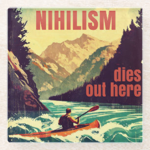 Nihilismus stirbt hier am Kajak Glasuntersetzer