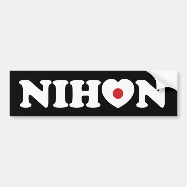 Nihon Liebe Heart Flag Autoaufkleber (Vorne)