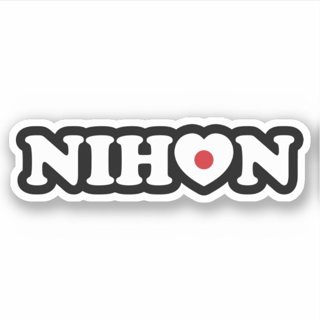 Nihon Liebe Heart Flag Sticker (Vorderseite)