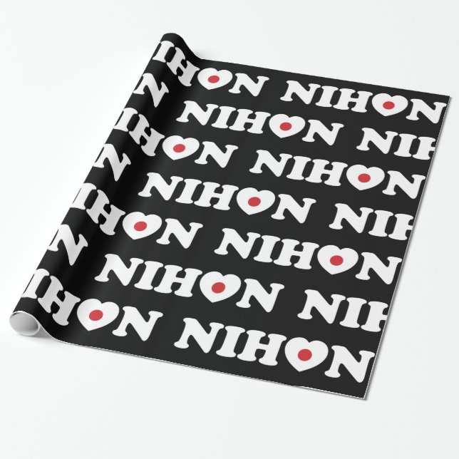 Nihon Liebe Heart Flag Wrapping Paper Geschenkpapier (Ungerollt)