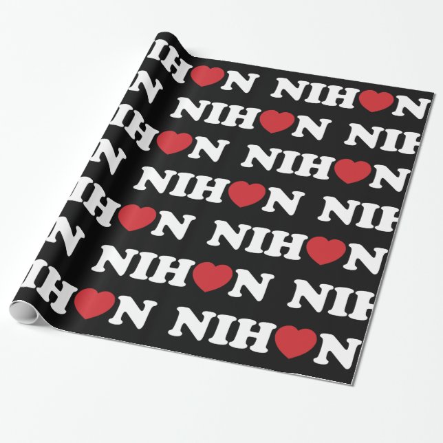 Nihon Liebe Heart Wrapping Paper Geschenkpapier (Ungerollt)