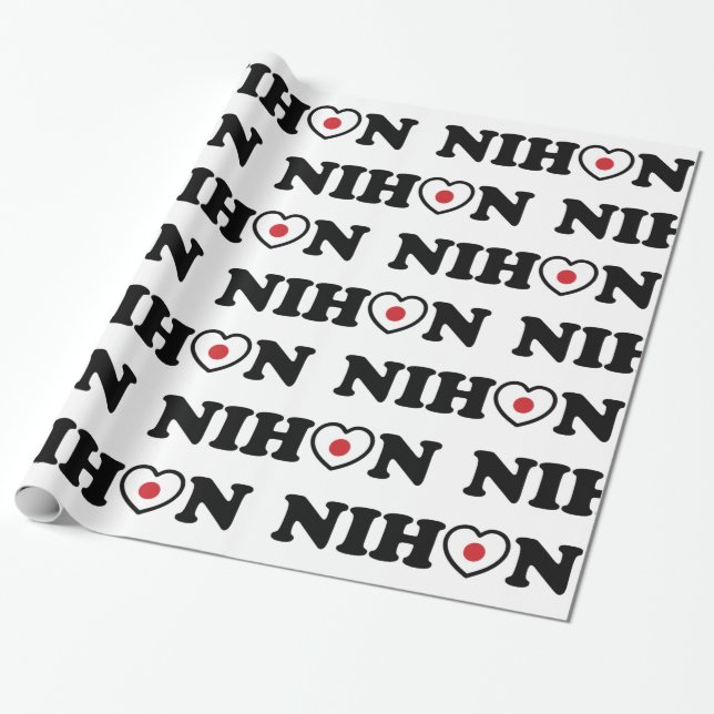 Nihon Liebe Herzenflagge Geschenkpapier (Ungerollt)