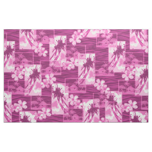 Niihau Inselhawaiischer Plumeria und Palme Stoff