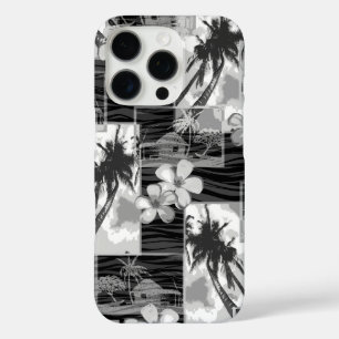 Niihau Island Hawaiian Plumeria Palm Tree Black iPhone 16 Pro Hülle
