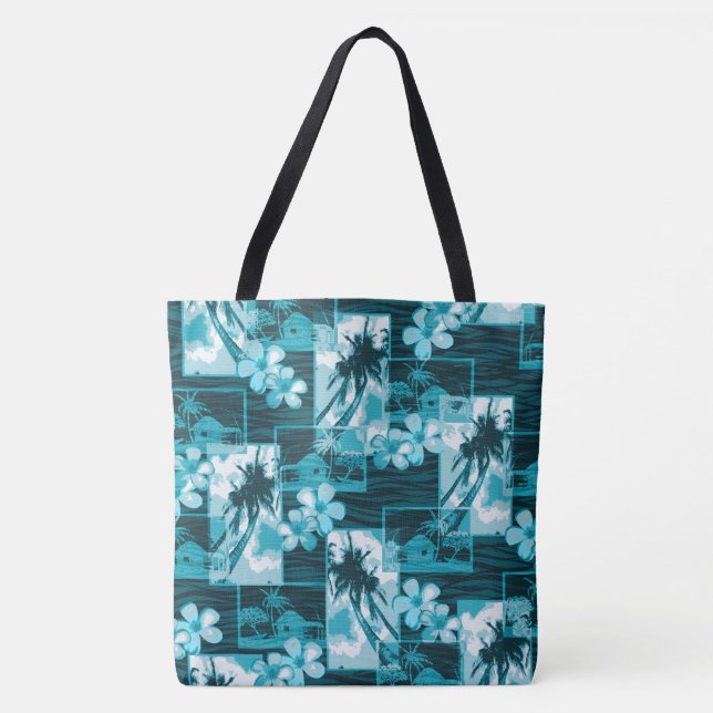 Niihau Island Hawaiian Plumeria Palms Beach Bag (Vorderseite)