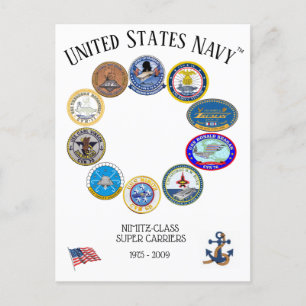 NiIMITZ CLASS SUPPER CARRIERS 1975 - 2009 Postkarte