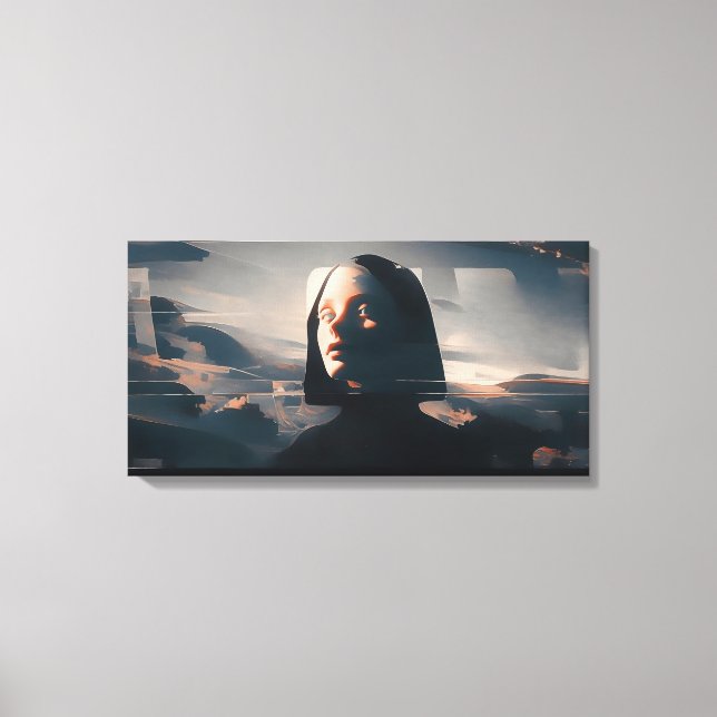 Niji Surreal Art: Hooded Enigma Leinwanddruck (Vorderseite)