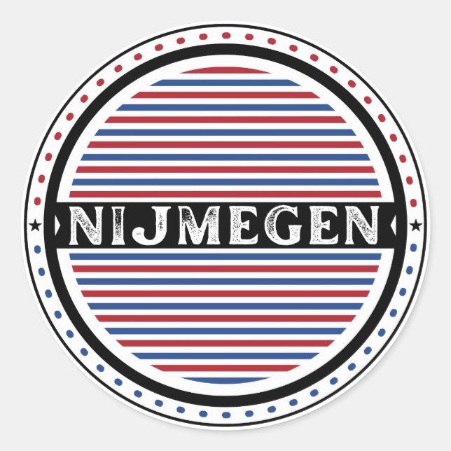 Nijmegen City Pride Emblem – Dutch Identity Runder Aufkleber (Vorderseite)