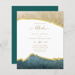 NIKAH - Agate Gold BUDGET Hochzeitseinladungen