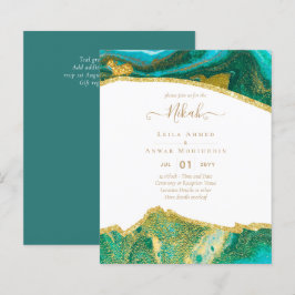 NIKAH - Agate Gold BUDGET Hochzeitseinladungen