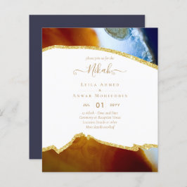NIKAH - Agate Gold BUDGET Hochzeitseinladungen