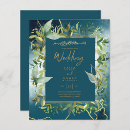 NIKAH - Einladungen für die Blaue Gold-Islamische 