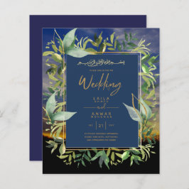 NIKAH - Einladungen für die Blaue Gold-Islamische 