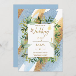 NIKAH - Einladungen für die Blaue Gold-Islamische 