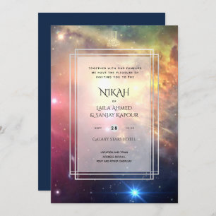 NIKAH Galaxy Wedding Invite Islamic Calligraphy Einladung