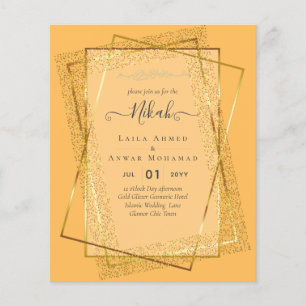 NIKAH Gold Frame Bismillah Islamische Hochzeitsein Flyer