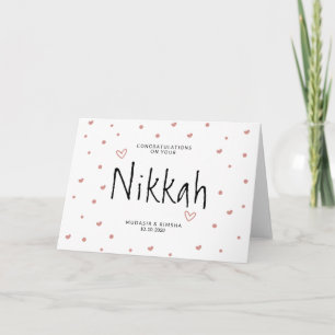 Nikah Hearts Islamische Hochzeits-Dua Gratulatione Karte