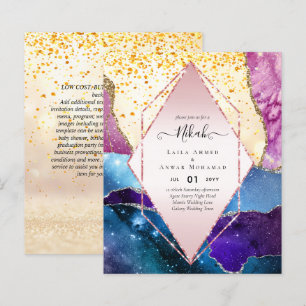 Nikah Islamic Wedding Einladungen - Glittery Gold