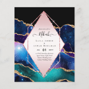 Nikah Islamic Wedding Einladungen - Glittery Gold Flyer