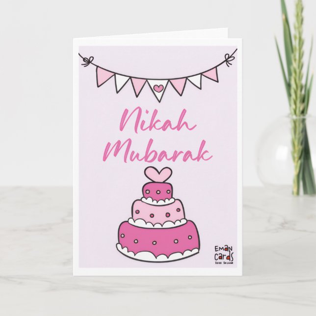 Nikah Mubarak Kuchen Karte (Vorderseite)