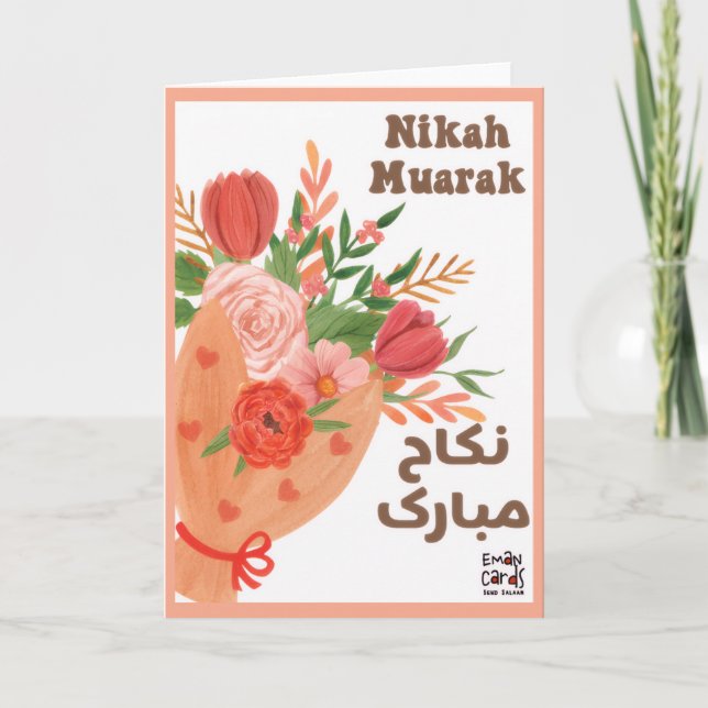 Nikah Mubarak with Flowers Karte (Vorderseite)