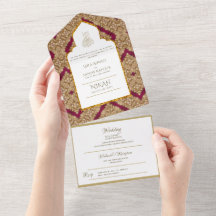 NIKAH WALLIMAH Gold Red Verziert