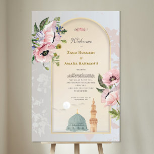 Nikah Willkommensboard Islamische Hochzeit Grüne Acrylschild