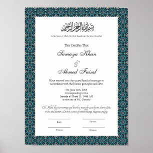 Nikahnama-Poster im Stil der grünen Muskeln Poster