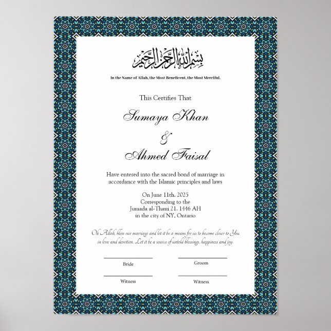 Nikahnama-Poster im Stil der grünen Muskeln Poster (Vorne)