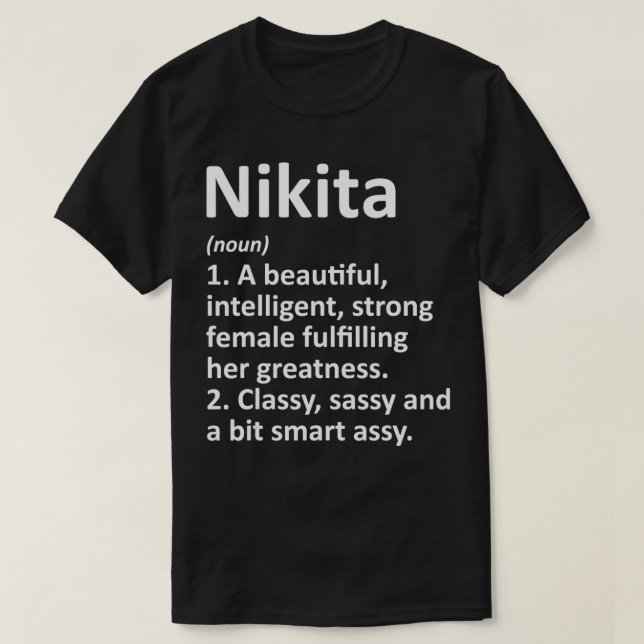 NIKITA Definition Personalized Name Funny Christma T-Shirt (Design vorne)