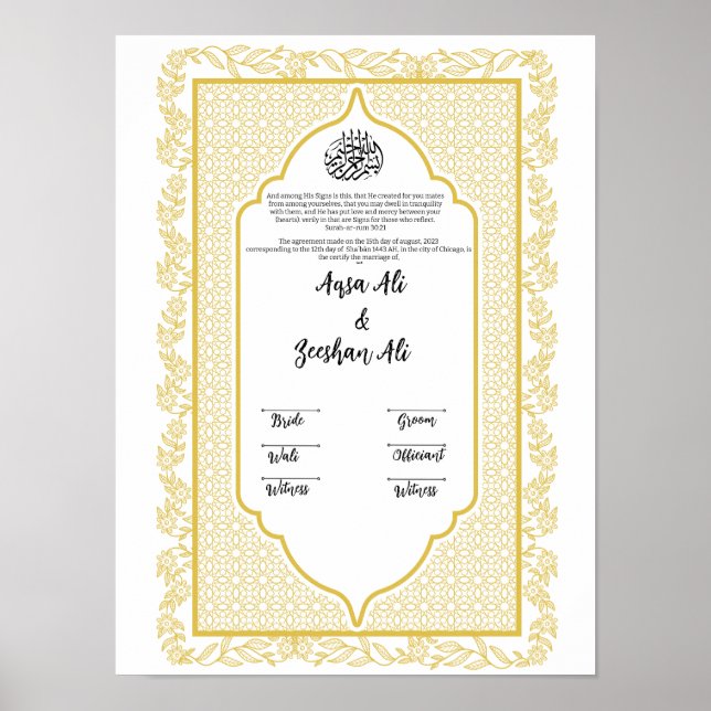 NIKKAH TEMPLATE POSTER (Vorne)