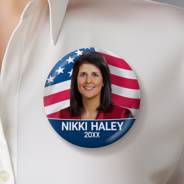 Nikki Haley - Foto der Kampagne unter amerikanisch Button (Nikki Haley Campaign Button - Great Rally button for the Next Election)
